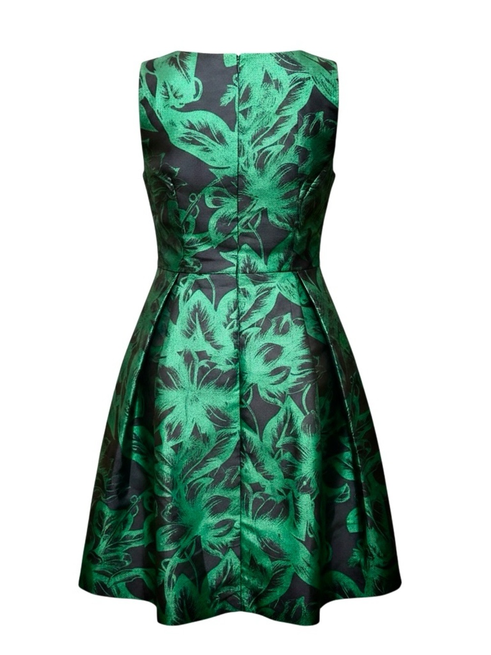 Eva Mendes/NY & Co. Green Floral Jacquard Fit & Flare Dress - Picture 4 of 8